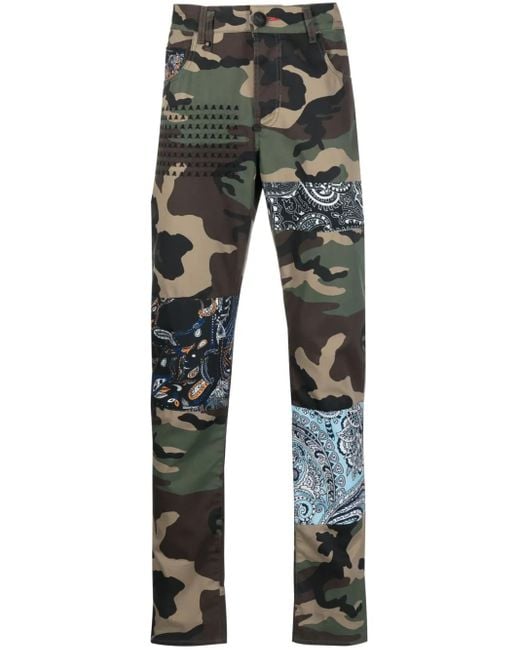 メンズ Philipp Plein カモフラージュ ストレートジーンズ Gray