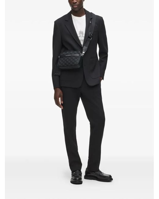 Karl Lagerfeld Black K/Monogram Jacquard Messenger Bag for men
