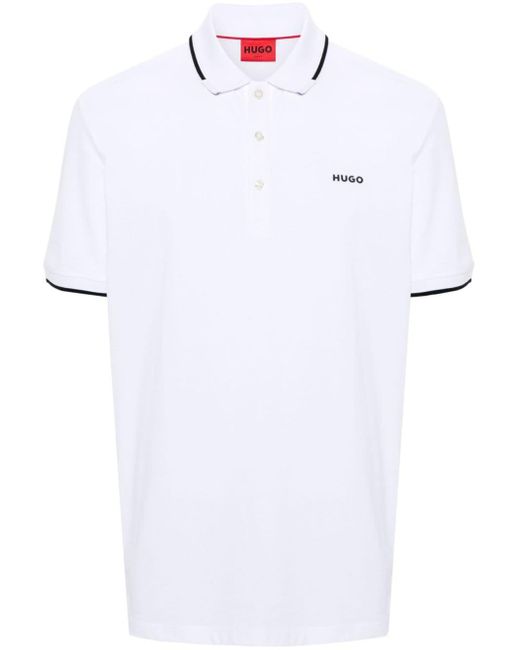 Boss Pikee-Poloshirt mit Logo-Applikation in White für Herren