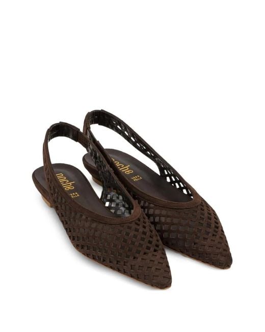 Poche Paris Brown Cut-Out Slingback Pumps