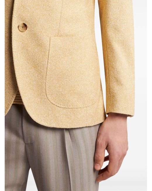 Etro Natural Single-breasted Wool Blazer for men