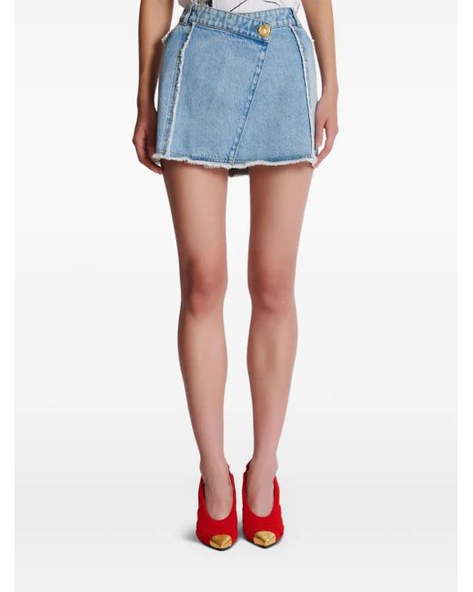 Balmain Blue Denim Minirock