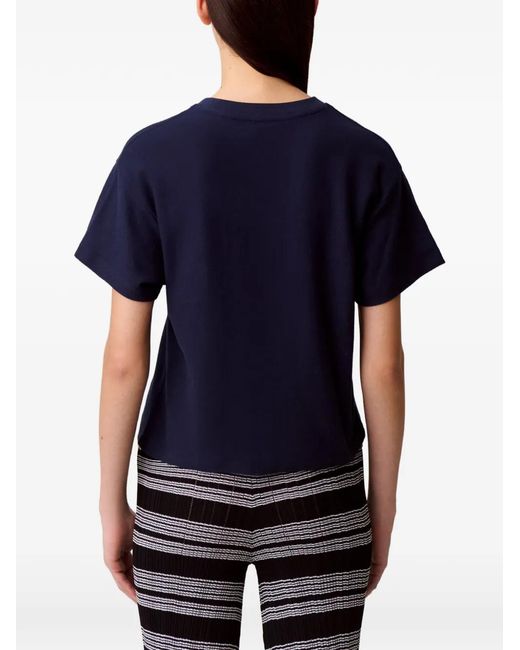 Claudie Pierlot Blue Embroidered T-Shirt