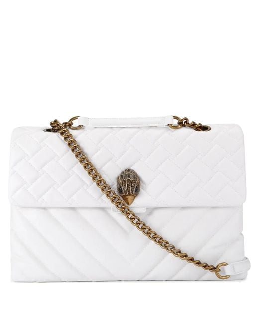 Kurt Geiger White Extra Large Leather Kensington Shoulder Bag