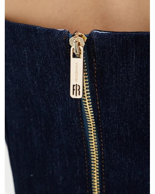 Fracomina Blue Panelled Strapless Top