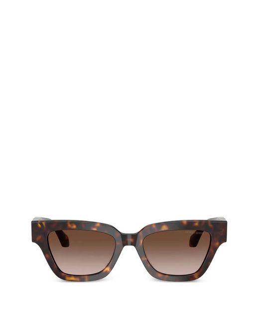 Giorgio Armani Brown Logo Square-Frame Sunglasses