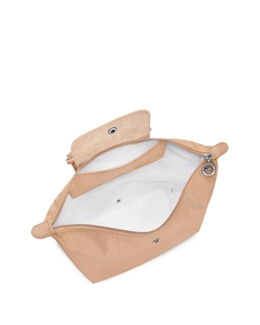 Longchamp Natural Sac À Dos Le Pliage À Finitions En Cuir