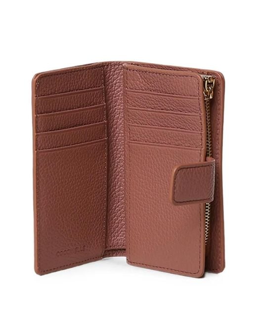 Coccinelle Purple Metallic Soft Press-Stud Wallet