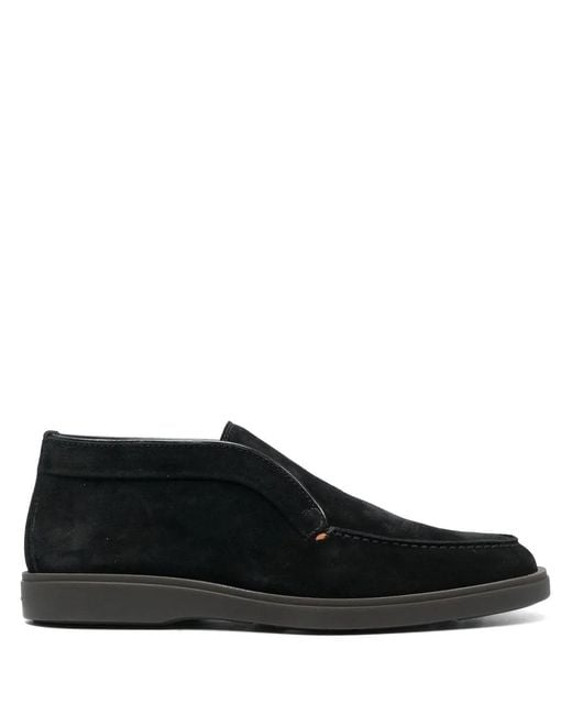 Santoni Black Ankle Boots for men