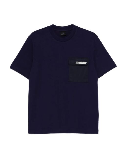 Paul Smith Blue Patch-Pocket T-Shirt for men