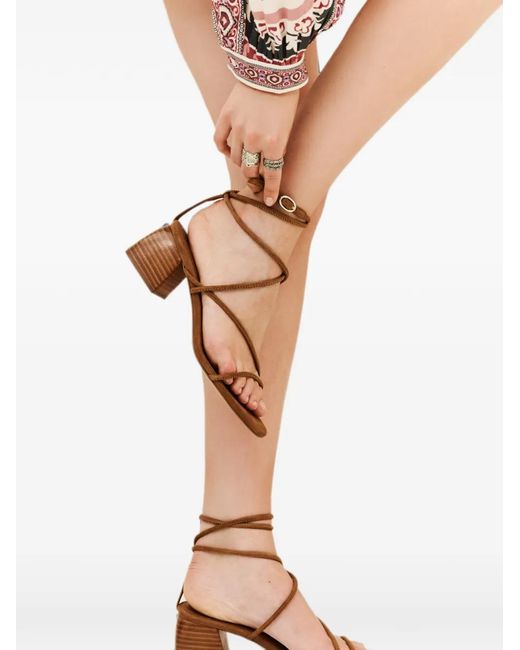 Ba&sh Brown Suede Heeled Sandals