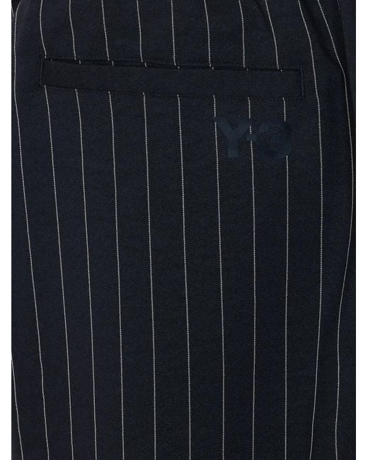 Y-3 Blue Striped-Pattern Elasticised Trousers for men