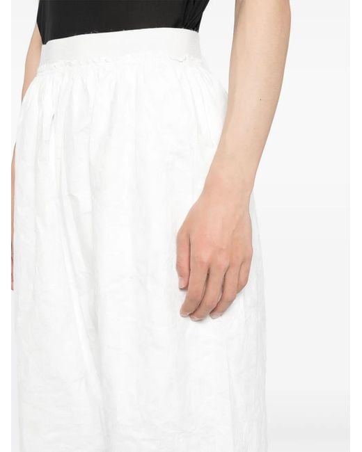 Hed Mayner White Crinkled Wide-Leg Trousers for men