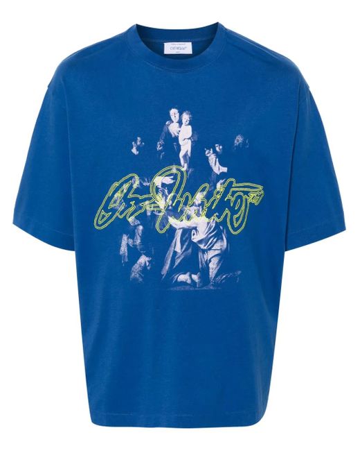 Off-White c/o Virgil Abloh Blue Script Mary T-Shirt for men