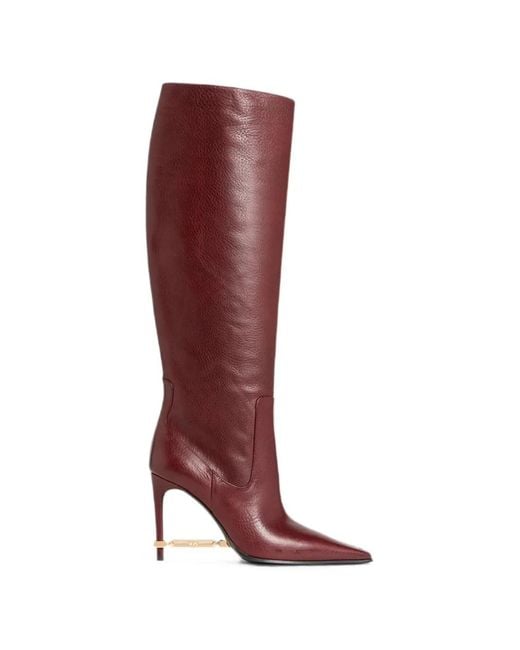 DSquared² Red Metal-Bar Heeled Boots