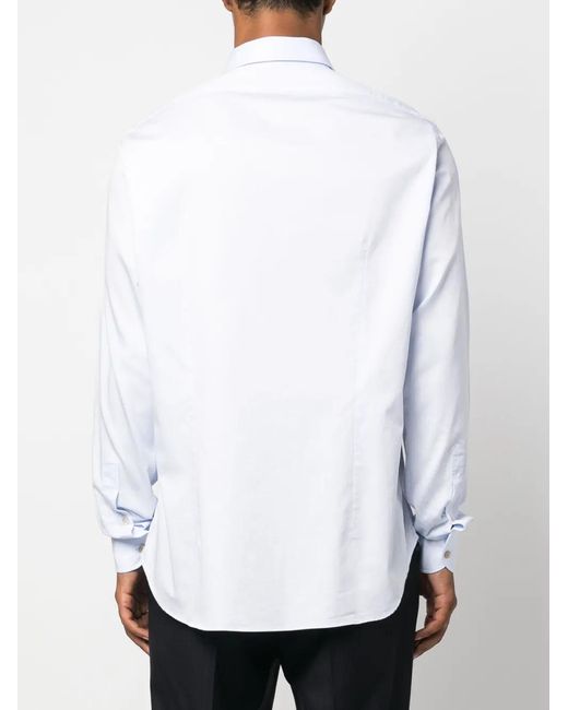 Boglioli White Spread-Collar Cotton Shirt for men