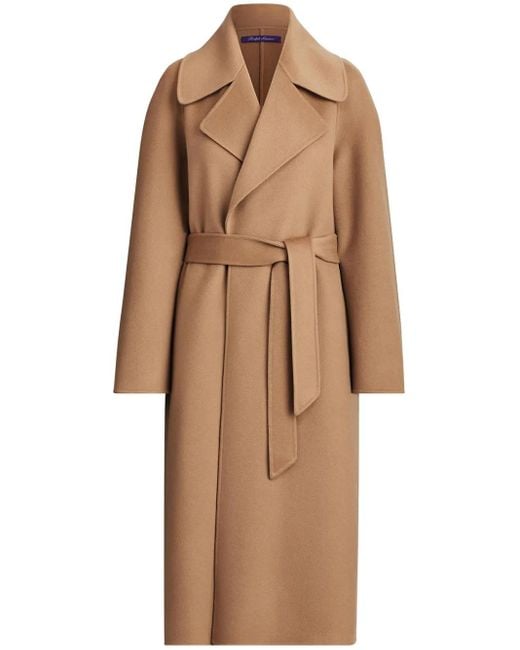Ralph Lauren Brown Leonarda Cashmere Wrap Coat