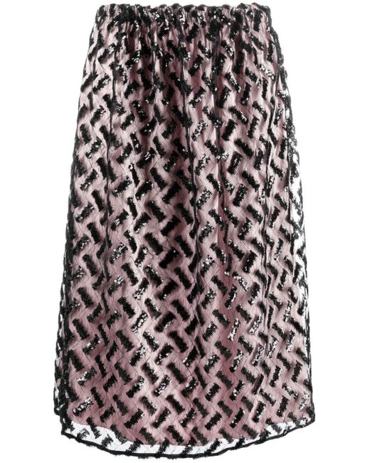 Emporio Armani スパンコール Aラインスカート Multicolor