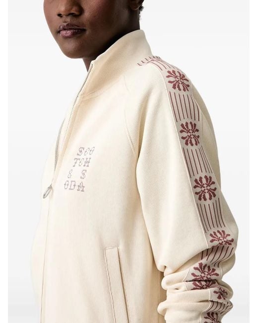 Scotch & Soda Natural Embroidered Zip-Up Sweater