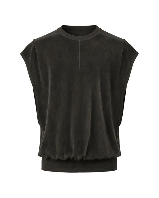 Thom Krom Black Round-Neck Cap-Sleeve T-Shirt for men