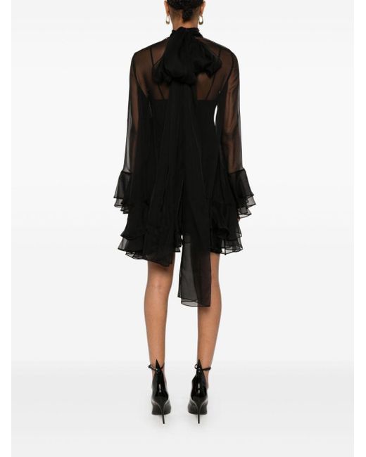 Valentino Garavani Black Scarf-Detail Mini Dress