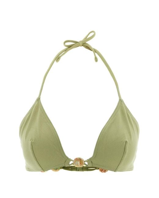 Eres Green Alva Bead-Embellished Bikini Top