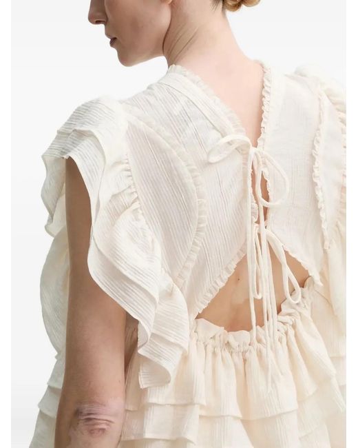 Munthe White Fulton Ruffled Tiered Blouse