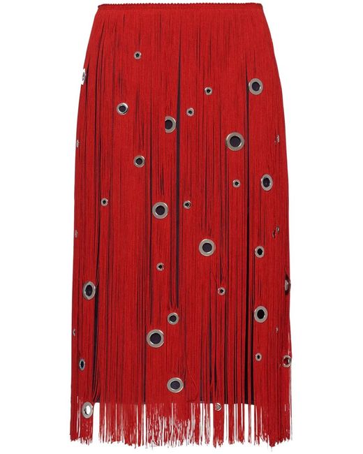 Prada Red Organza Skirt