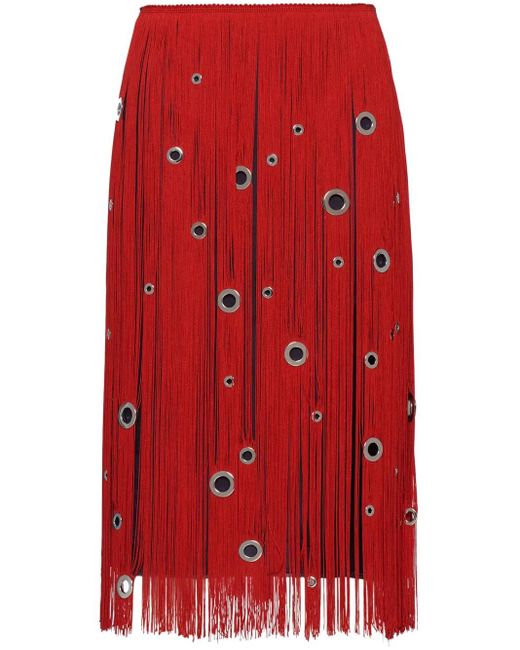 Prada アイレット スカート Red