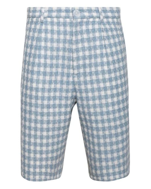 NAHMIAS Blue Check-Patterned Shorts for men