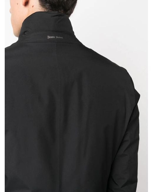 Herno Black Funnel-Neck Padded Jacket for men