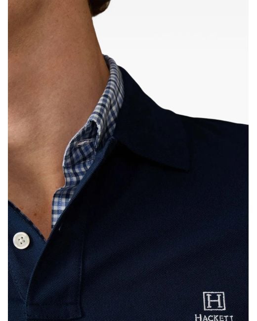 Hackett Blue Heritage Long-Sleeve Polo Shirt for men