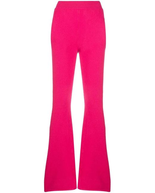 Alberta Ferretti Pink Flared-Leg High-Waisted Trousers