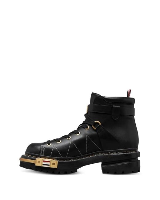 Thom Browne Black Buckle Calf Leather Boots