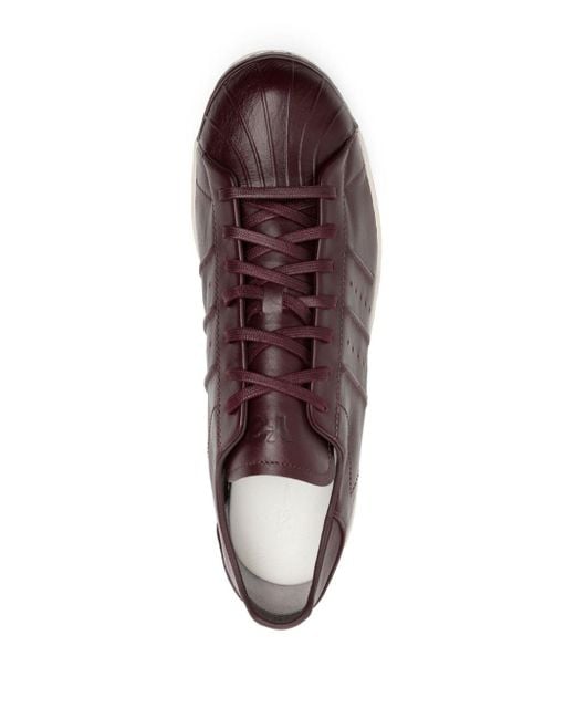 Adidas Brown Y-3 Superstar Lace-up Leather Sneakers for men