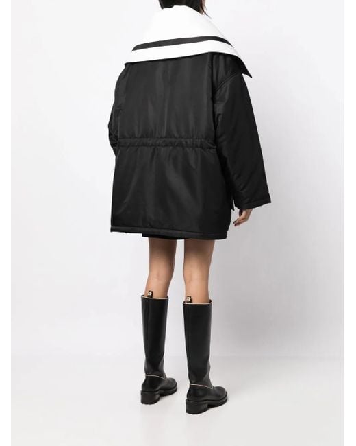 Goen.J Black Sailor-Collar Padded Coat
