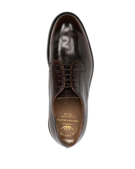 Officine Creative Brown Leather Derby Shoes for men