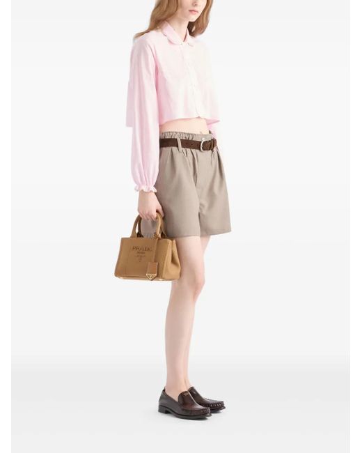 Prada Brown Canvas Mini Bag