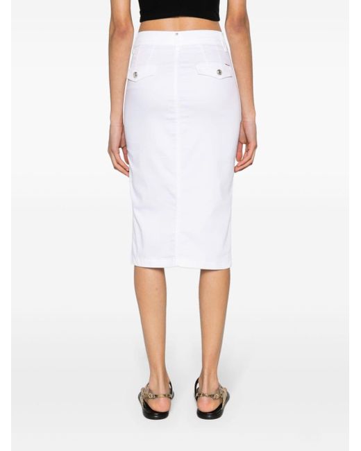 Liu Jo White Buttoned Twill Skirt