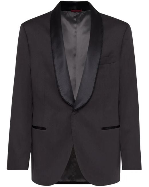 Brunello Cucinelli Black Shawl-Lapels Dinner Blazer for men