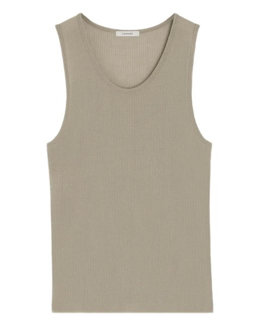 Camiseta sin mangas con cuello redondo Lemaire de hombre de color Natural