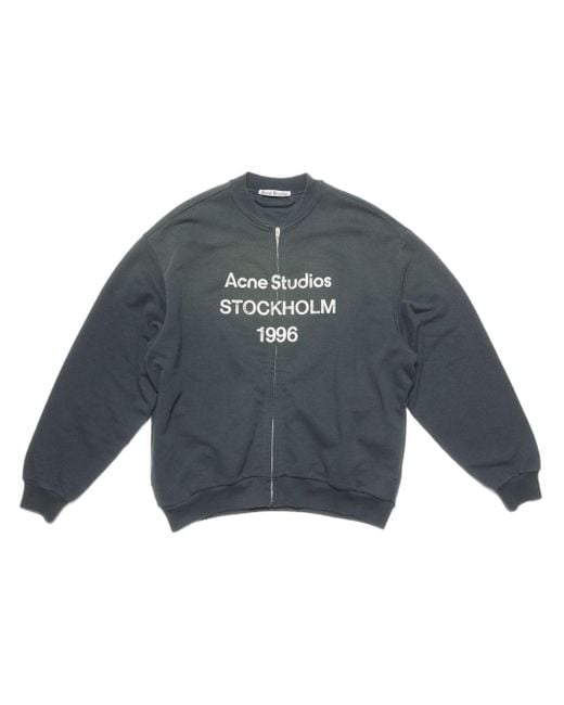 Acne Blue Zip-Up Sweatshirt