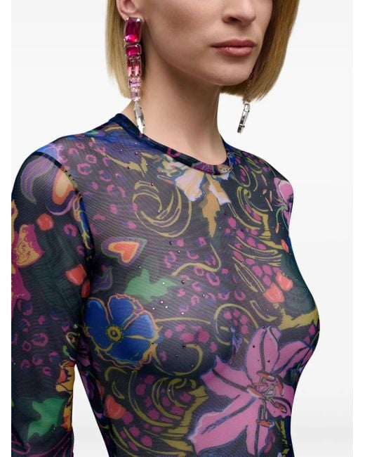 Area Blue Tüll-Minikleid mit Hotfix-Print