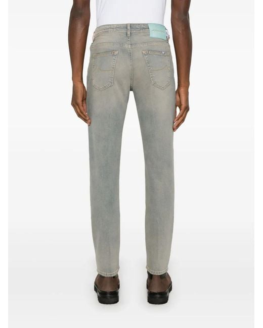 Jacob Cohen Gray Faded Denim Cropped Jeans for men