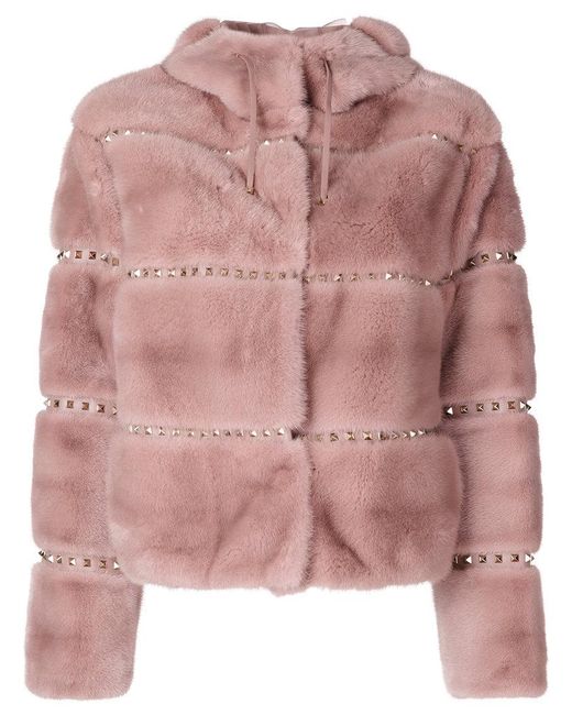 Valentino Rockstud Jacket in Pink Lyst