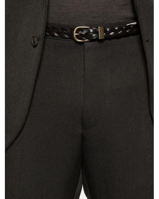 Corneliani Black Belt-Loop Pocket Trousers for men