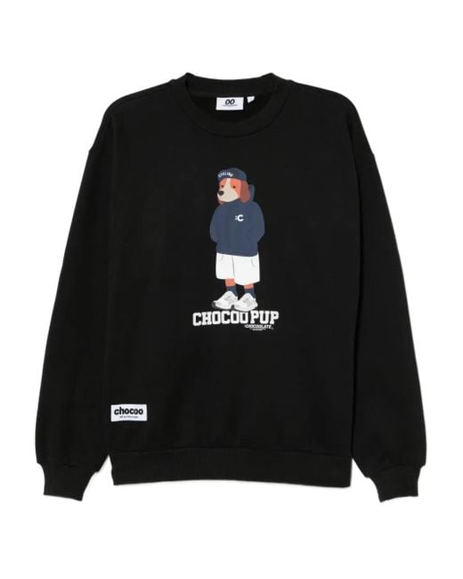 Chocoolate Black Graphiced Sweatshirt for men