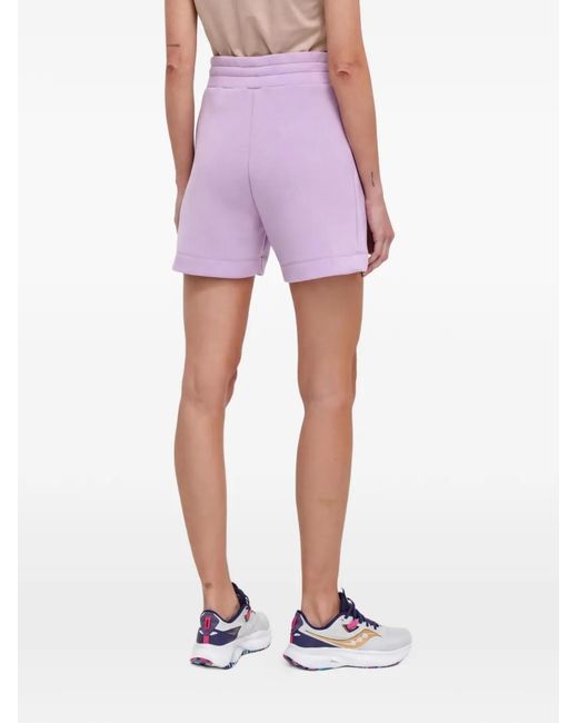 Guess Purple Scuba Drawstring Logo-Patch Shorts