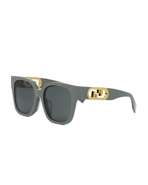 Fendi Gray Square-Frame Sunglasses