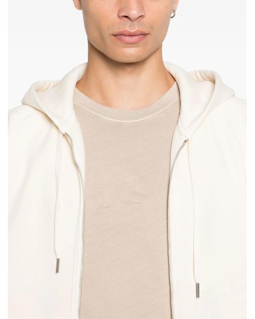 Tom Ford White Zip-Up Hoodie for men